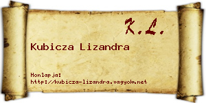 Kubicza Lizandra névjegykártya